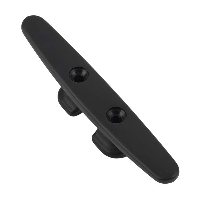 4 inch aluminum cleat with fastener holes on top.