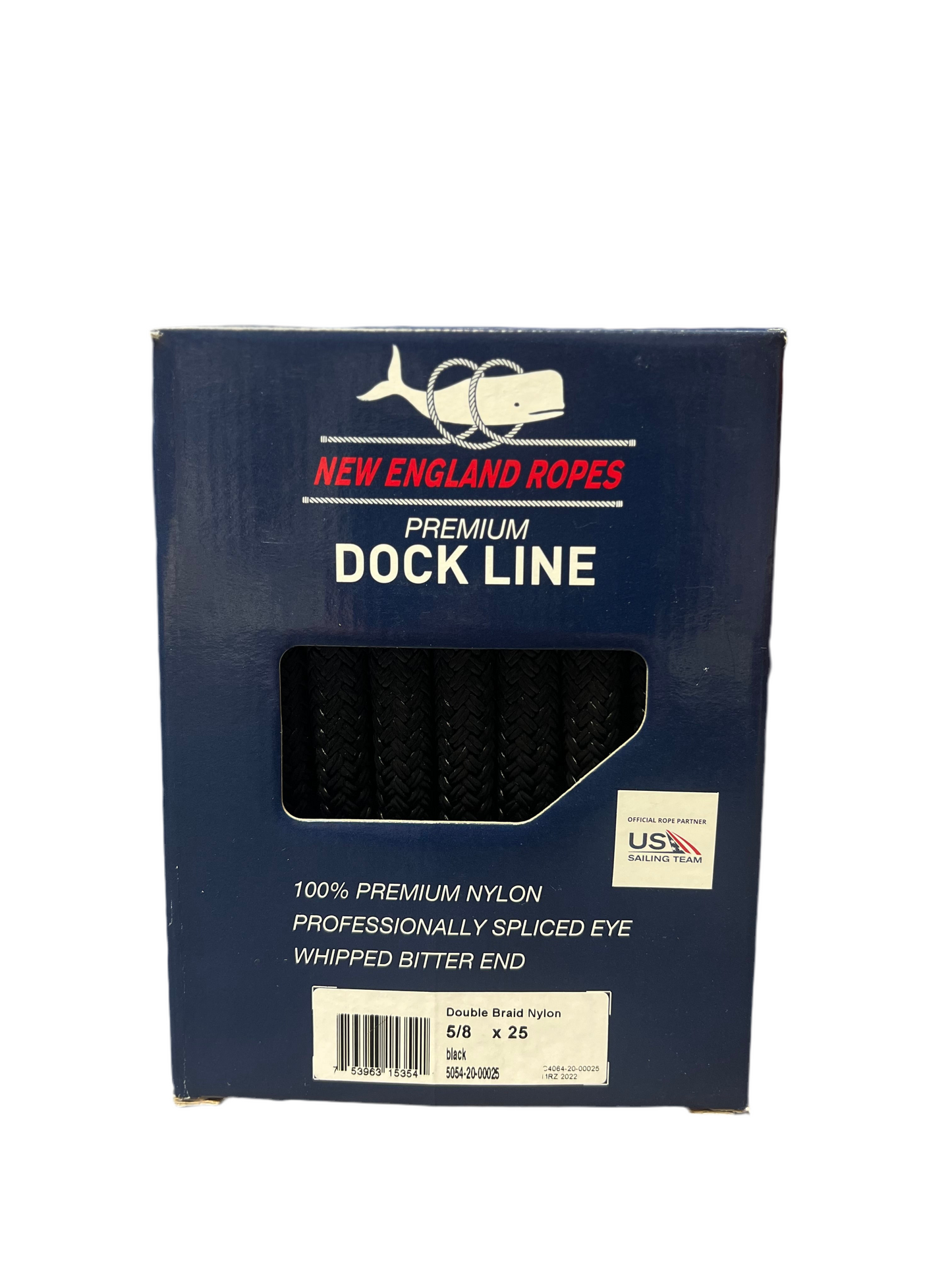 Nylon Double Braid Dock Line 5/8" x 25', Black