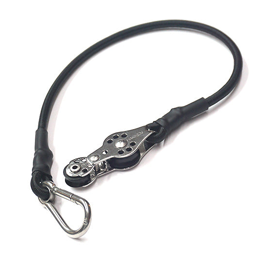 15” x 1 / 4” Shock Cord with Spring Clip and double sheave inline pulley on each end