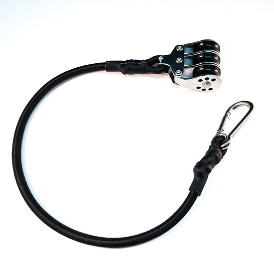 15” x 1 / 4” Shock Cord with Spring Clip and triple sheave pulley on each end