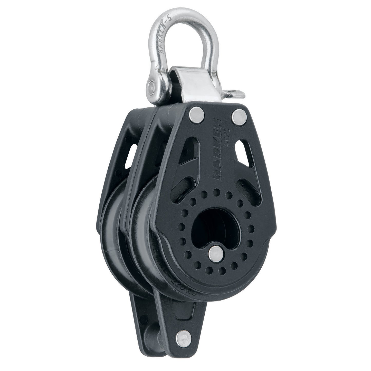 Black Harken 40mm Double Block with Becket 2643
