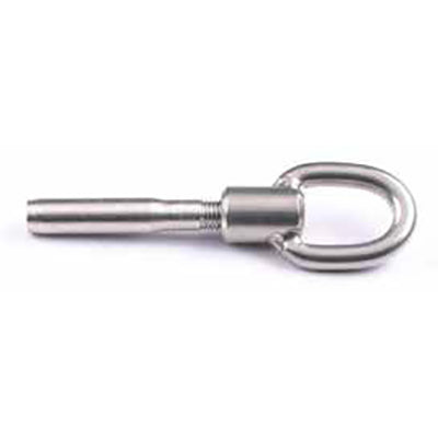 Gate-Eye, Single, Threaded, 1/4" Wire (7/32" Die). Machine Swage ** MUST BE ASSEMBLED IN THE FIELD WITH LOCTITE See H833 ** - LSE08-2