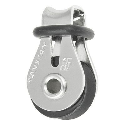 Stainless Steel Pulley with one black sheave and smooth saddle for attachment