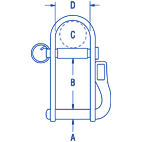 Ronstan Halyard Shackle, 1/4" Pin - Length: 32mm, Width: 19mm