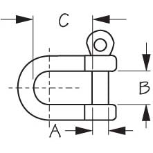 Technical drawing of Sea Dog D-Shakcle