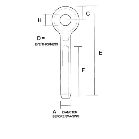 Swage Marine Eye, 7/16" Wire, 49/64" Pin - SWME1424-4