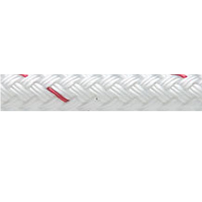 Double braid Sta-Set rope, white with red tracer.