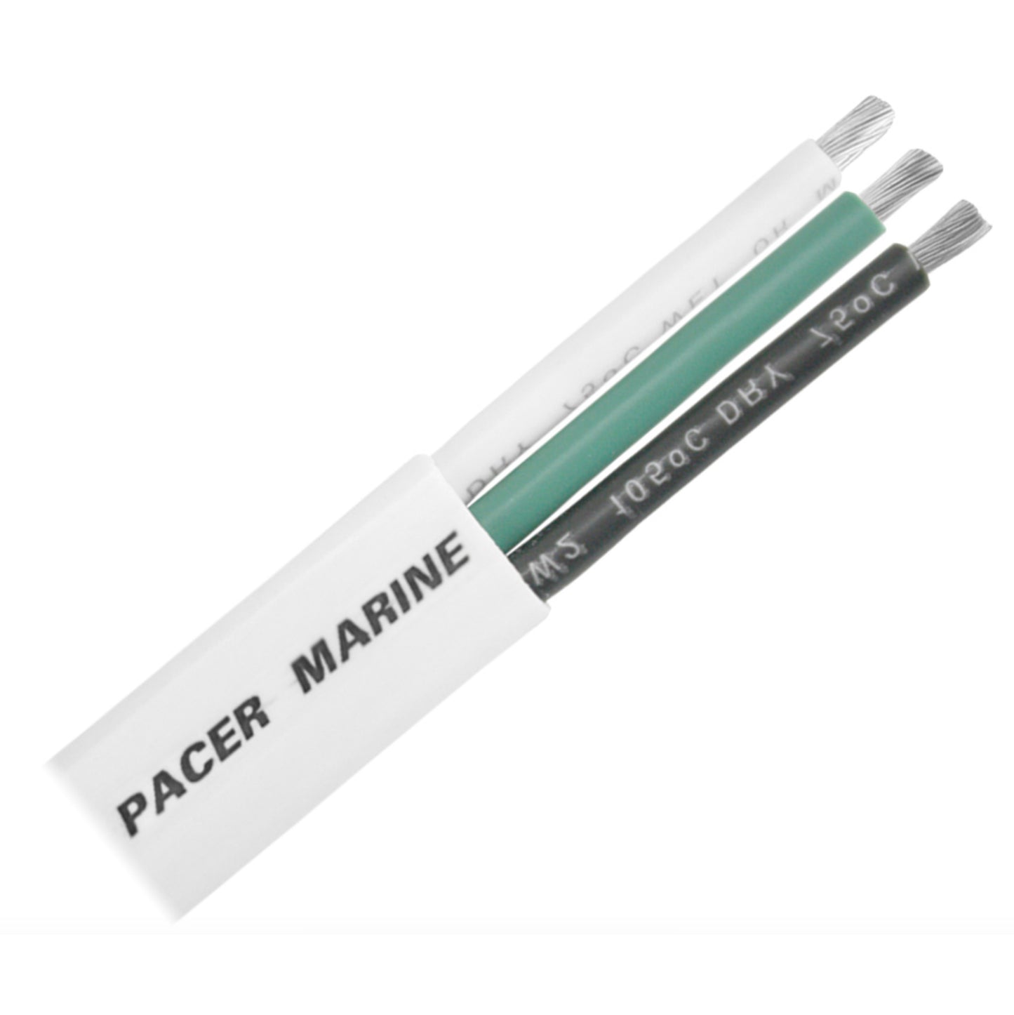 Electrical Cable, Flat, 14 AWG Triplex (14/3); Tinned w/White Jacket & Wht/Grn/Blk Cond. - WE14/3