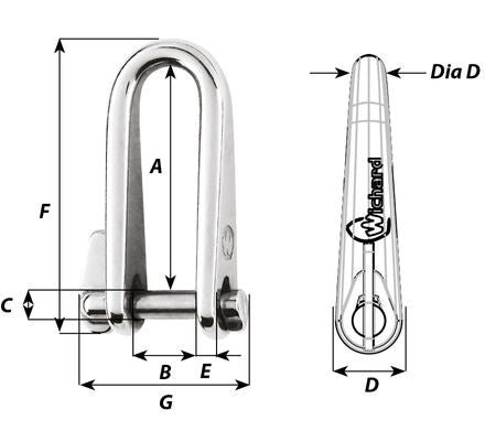 Wichard 3/16" Key Pin Shackle