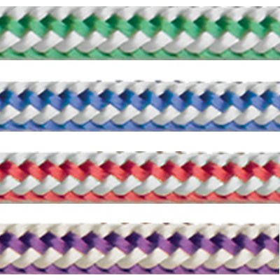 Color group image of Robline Dingy Control Line in green, blue, red, and purple. All color options have white flecks running the length of the line.