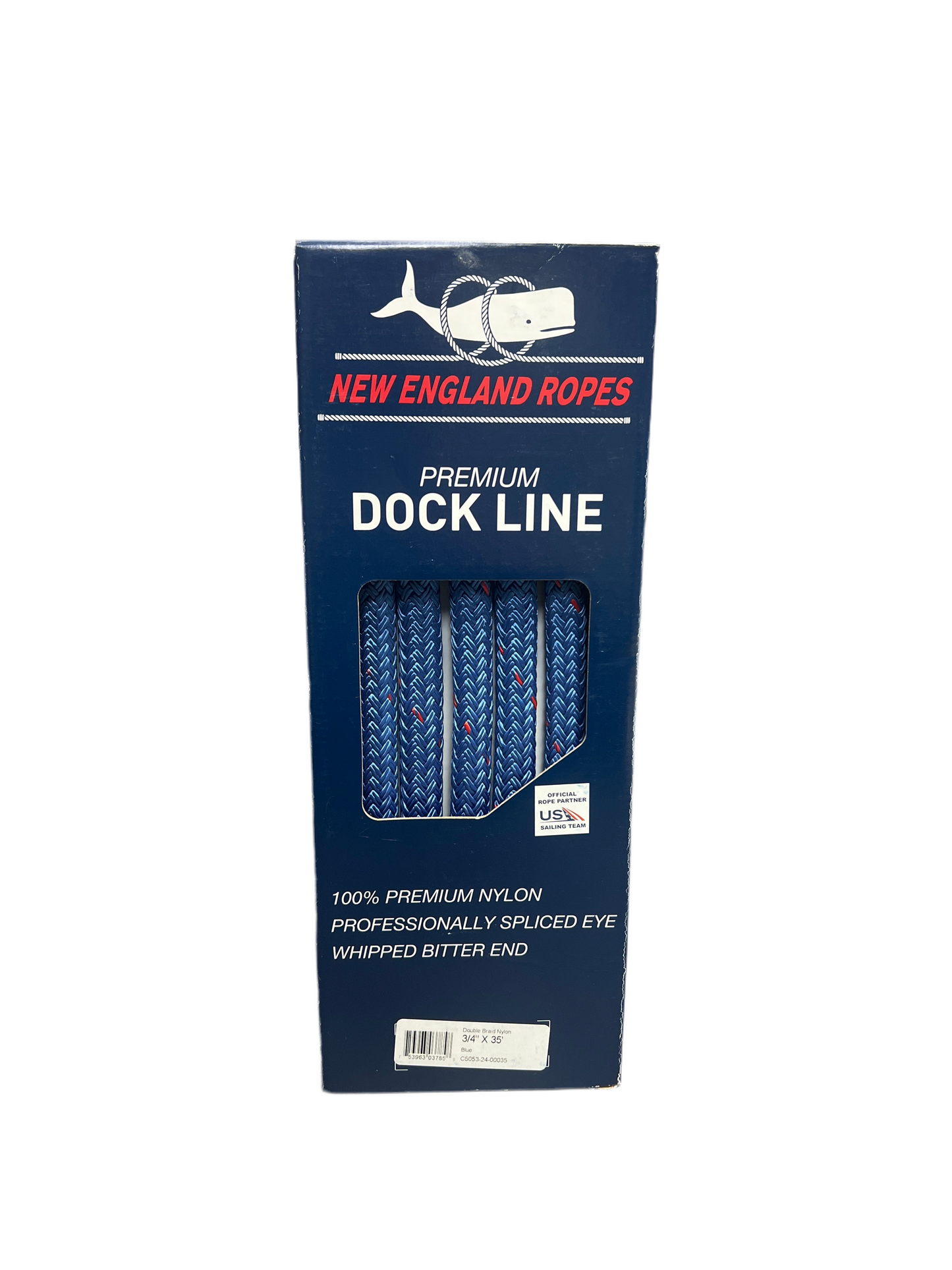 Nylon Double Braid Dock Line 3/4" x 35', Blue