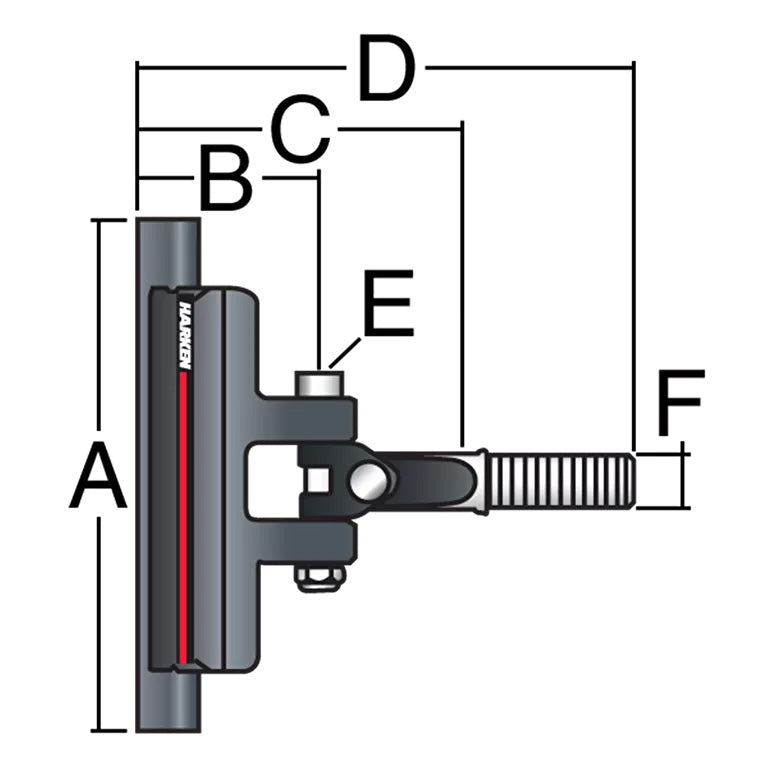 Harken 32mm CB Battcar — M14 Stud for C-Tech Batten - #3891