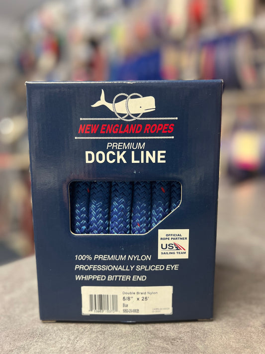 Nylon Double Braid Dock Line 5/8" x 25', Blue
