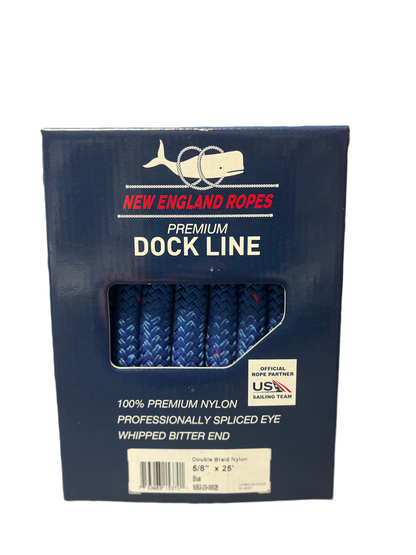 Nylon Double Braid Dock Line 5/8" x 25', Blue