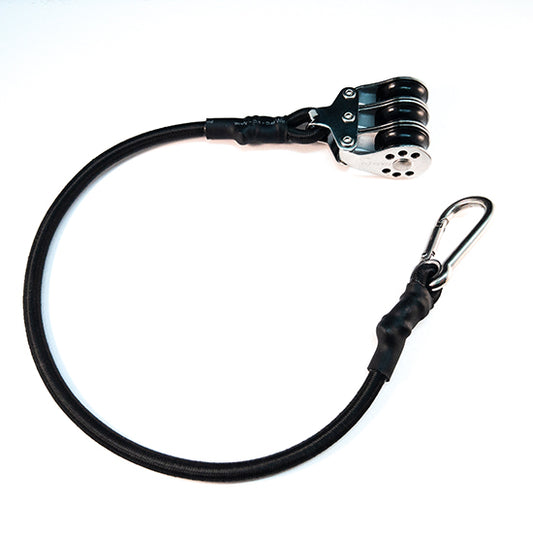 15” x 1 / 4” Shock Cord with Spring Clip and triple sheave pulley on each end