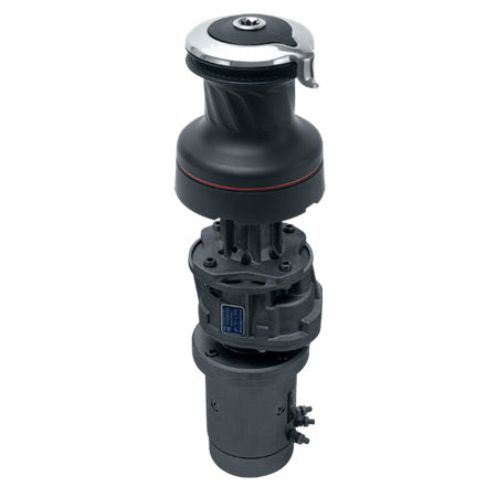 Harken Self-Tailing Radial Electric Winch, 12 Volt with a vertical motor, Black