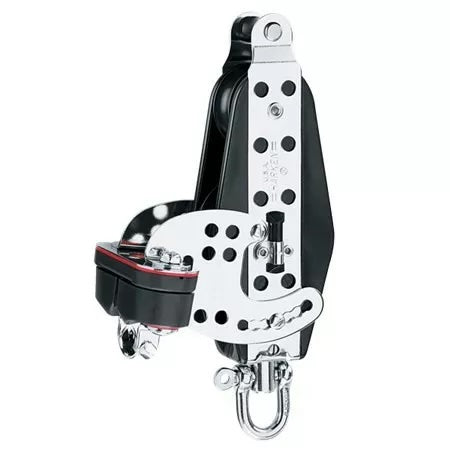 Harken 1566 - 76mm Fiddle Midrange Hexaratchet Block with Becket and Cam Cleat