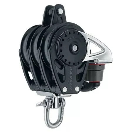 Harken 2669 - 75mm Triple Block with Swivel Becket and Cam Cleat.