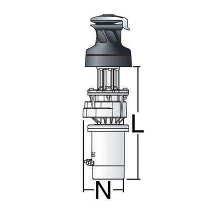 H50.2STEA12V - Radial Winch, 2-Spd Electric, Self-Tailing, Aluminum, Vertical Motor, 12 Volt; Includes Dual Function Control Box, Switches and Breaker sold separately.