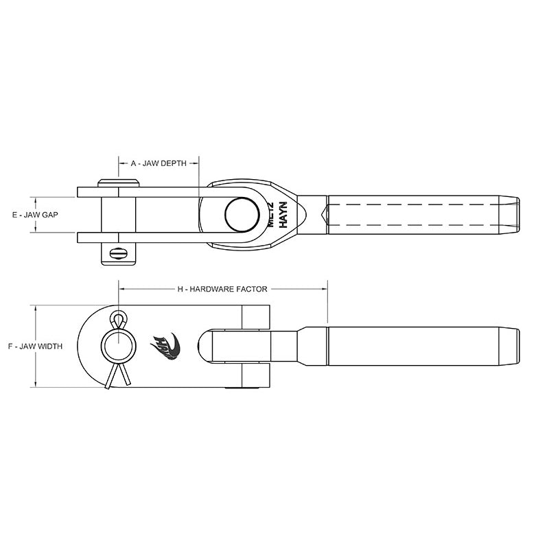Swage Eye-Toggle, 7/16" Wire, 3/4" Pin; 2-1/16" Jaw Depth - SWET1424-3 ( #34RT716-X )