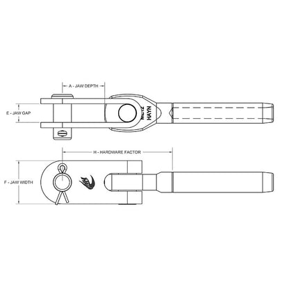 Swage Eye-Toggle, 7/16" Wire, 3/4" Pin; 2-1/16" Jaw Depth - SWET1424-3 ( #34RT716-X )