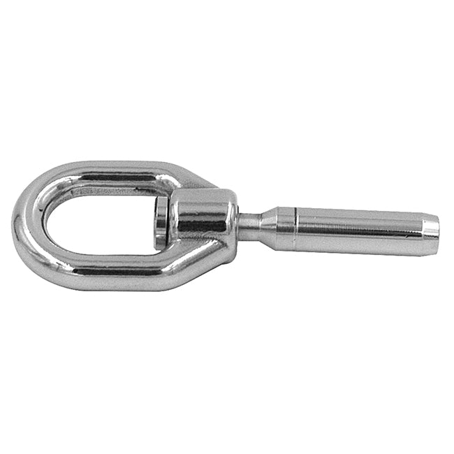 Lifeline Single Gate Eye, Swivel 3/16" Wire. Machine Swage - LSES06-3