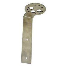 Navigation light mounting bracket with circular top and flat base on a white background