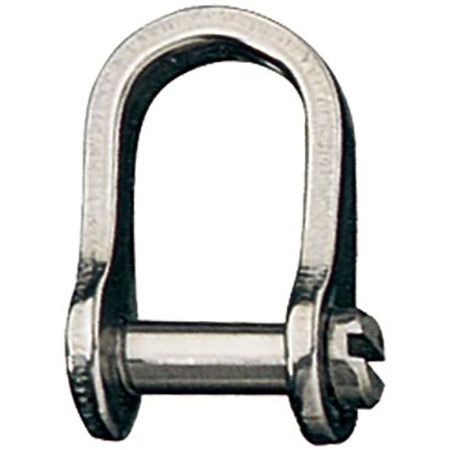 3/16” Diameter D Shackle with slotted, no snag, screw pin.