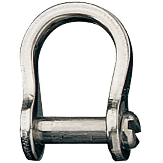 1/8” Diameter Bow Shackle with slotted, no snag, screw pin.
