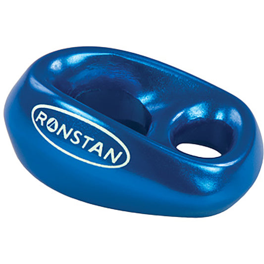 Blue Ronstan Shock sheaveless block - Aluminum oval with two fair holes. One hole can be used as a lead line and the other for attachment. 