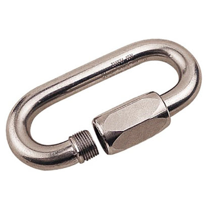1/8 inch thick bar in an oval shape with an entry on one side via a threaded gate.