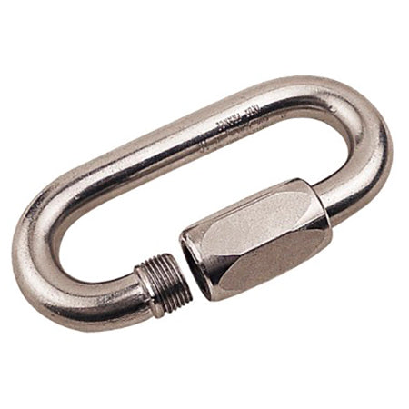 1/8 inch thick bar in an oval shape with an entry on one side via a threaded gate.