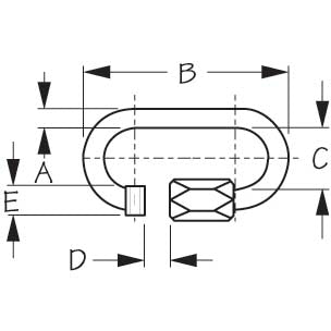 Diagram of stainless steel quick link.