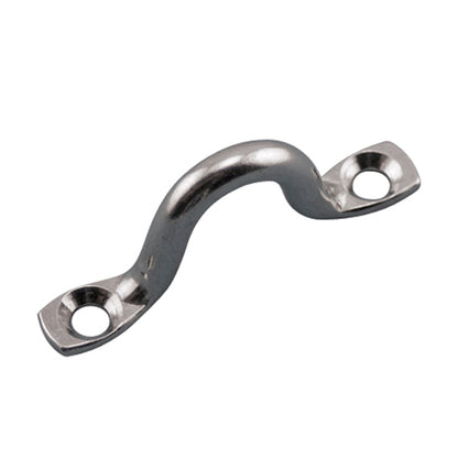 Stainless steel 2 hole padeye with countersunk hole centers at 1 ¾”