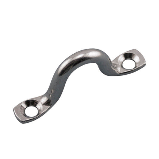 Stainless steel 2 hole padeye with countersunk hole centers at 1 ¾”