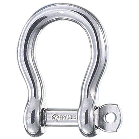 3/16” Diameter Bow Shackle with a thumb screw self-lock pin.