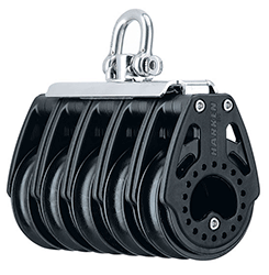 Black Harken 57mm 5-Sheave Block with Swivel - Part Number 2762
