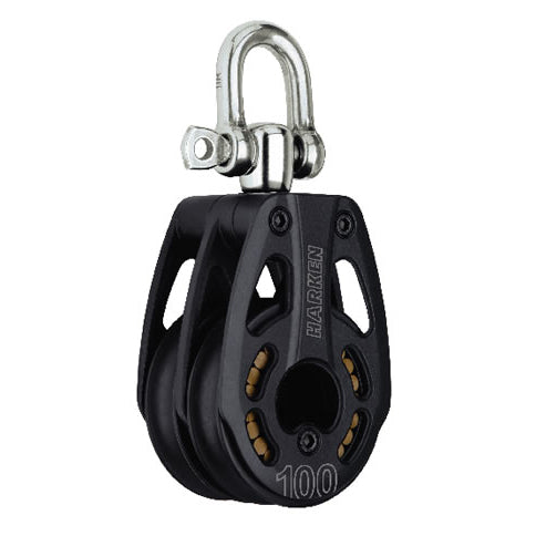 Harken 100mm Aluminum Double Block — Swivel - #3248