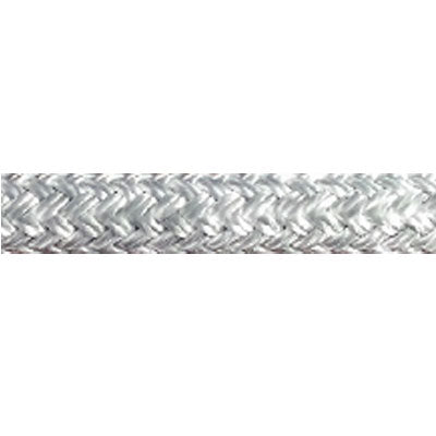 Close up of white euro colored Endura Braid rope with silver flecks woven into the braid.