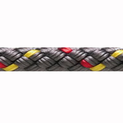 Dark gray Finish Line rope with orange and red flecks running throughout the line.