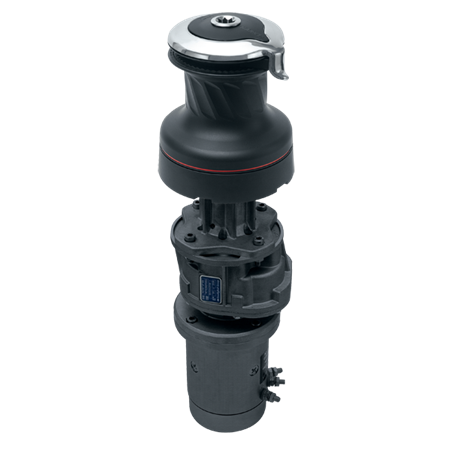 H60.2STEA24V - Radial Winch, 2-Spd Electric, Self-Tailing, Aluminum, Vertical Motor, 24 Volt; Includes Dual Function Control Box, Switches and Breaker sold separately.