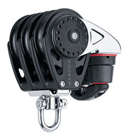 Black Harken 57mm Triple Carbo Block with Swivel and Cam Cleat - Part Number 2617